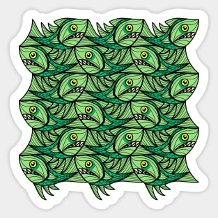 Escher Fish Pattern XIII Sticker